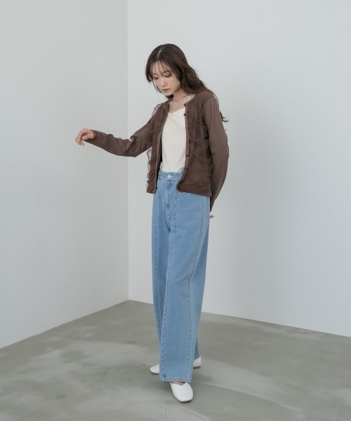 Bab（バブ）の「チュールギャザーカーディガン（カーディガン/ボレロ・レディース・ブラウン/ブラック/杢グレー/アイボリー・FREE）」の17枚目の写真