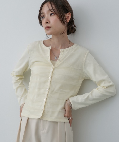 Bab（バブ）の「チュールギャザーカーディガン（カーディガン/ボレロ・レディース・ブラウン/ブラック/杢グレー/アイボリー・FREE）」の18枚目の写真