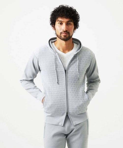 MICHEL KLEIN HOMME (ミッシェルクランオム)の「【セットアップ】ニットジップアップパーカー(パーカー・メンズ・ブラック/ライトグレー/ブラウン・MEDIUM/LARGE/X-LARGE)」の14枚目の写真
