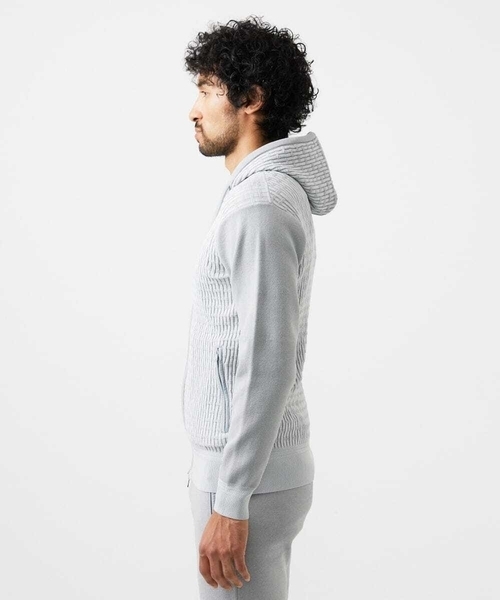 MICHEL KLEIN HOMME (ミッシェルクランオム)の「【セットアップ】ニットジップアップパーカー(パーカー・メンズ・ブラック/ライトグレー/ブラウン・MEDIUM/LARGE/X-LARGE)」の13枚目の写真