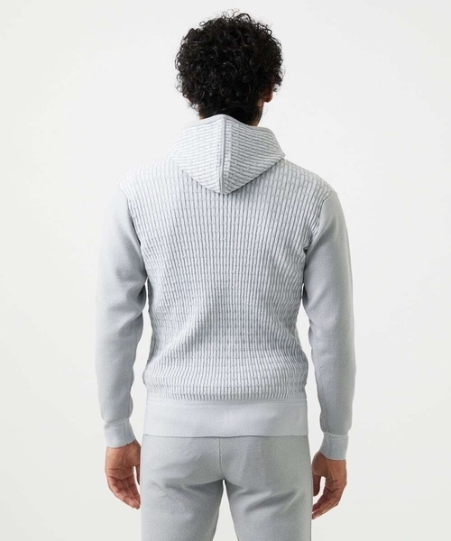 MICHEL KLEIN HOMME (ミッシェルクランオム)の「【セットアップ】ニットジップアップパーカー(パーカー・メンズ・ブラック/ライトグレー/ブラウン・MEDIUM/LARGE/X-LARGE)」の12枚目の写真