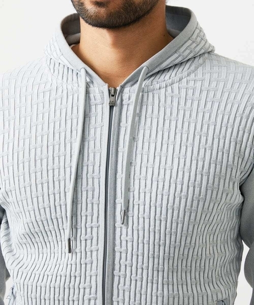 MICHEL KLEIN HOMME (ミッシェルクランオム)の「【セットアップ】ニットジップアップパーカー(パーカー・メンズ・ブラック/ライトグレー/ブラウン・MEDIUM/LARGE/X-LARGE)」の11枚目の写真