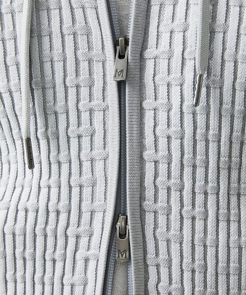 MICHEL KLEIN HOMME (ミッシェルクランオム)の「【セットアップ】ニットジップアップパーカー(パーカー・メンズ・ブラック/ライトグレー/ブラウン・MEDIUM/LARGE/X-LARGE)」の7枚目の写真