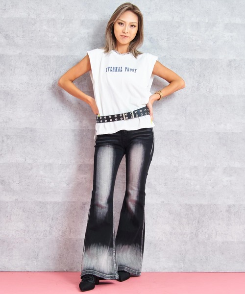 ANAP（アナップ）の「ダブル アイレット ワイド ベルト（ベルト・レディース・ブラック・FREE）」の4枚目の写真