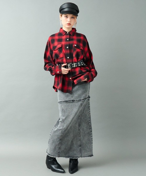 ANAP（アナップ）の「ダブル アイレット ワイド ベルト（ベルト・レディース・ブラック・FREE）」の12枚目の写真