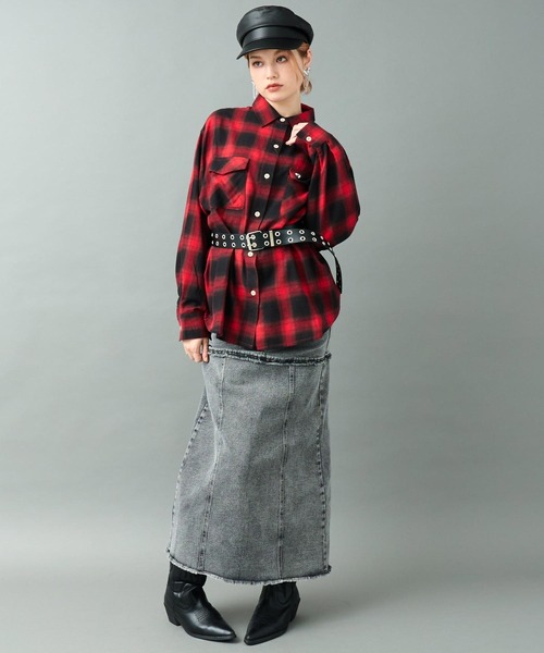 ANAP（アナップ）の「ダブル アイレット ワイド ベルト（ベルト・レディース・ブラック・FREE）」の13枚目の写真