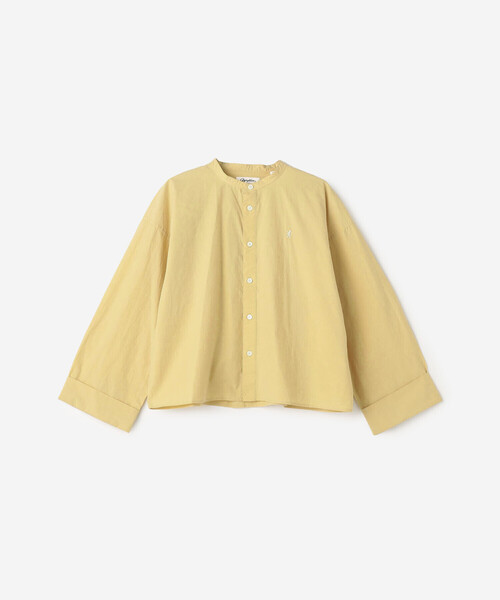 GYMPHLEX(ジムフレックス)の「Gymphlex | ヴィンテージライク バンドカラーショートシャツ WOMEN(シャツ/ブラウス・レディース・チャコール/イエロー系その他・12)」の2枚目の写真