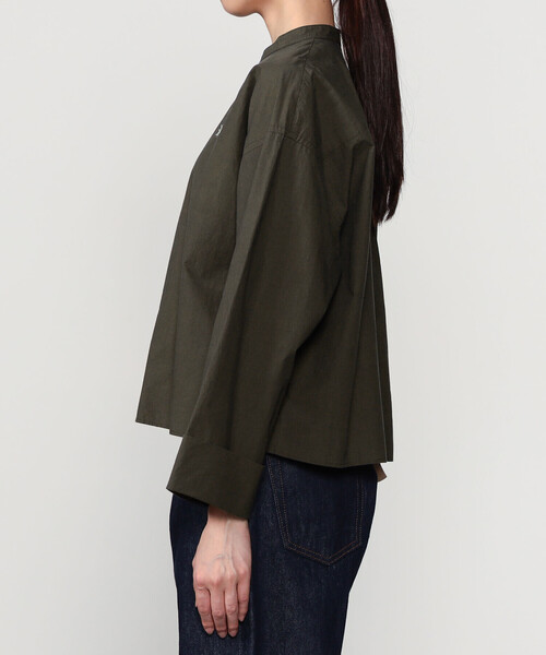 GYMPHLEX(ジムフレックス)の「Gymphlex | ヴィンテージライク バンドカラーショートシャツ WOMEN(シャツ/ブラウス・レディース・チャコール/イエロー系その他・12)」の6枚目の写真