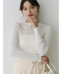 MERCURYDUO | シアーランダムリブニット(ニット/セーター)