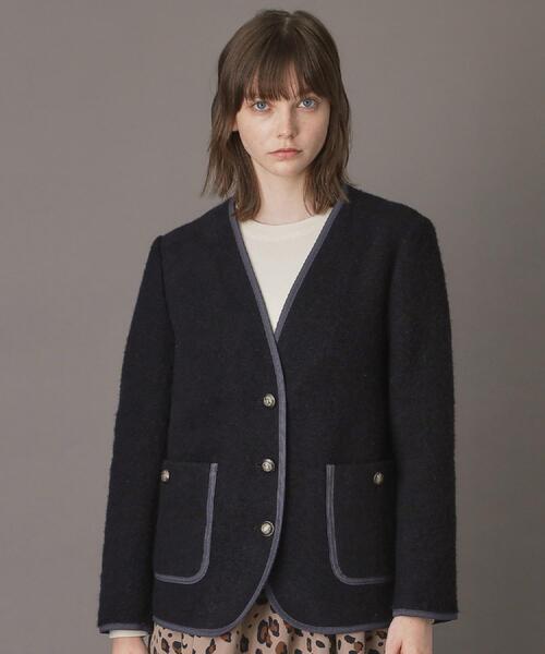 セール】チロリアンニットジャケット（ノーカラージャケット