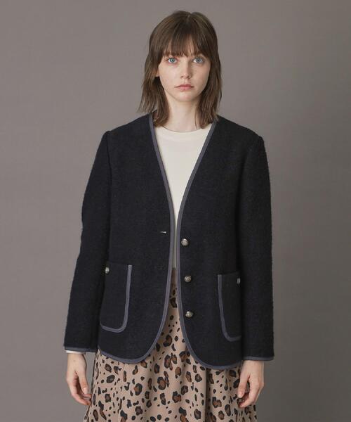 セール】チロリアンニットジャケット（ノーカラージャケット