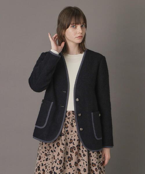 DRESSTERIOR(ドレステリア)の「チロリアンニットジャケット(ノーカラージャケット・レディース・ダークグレー/ブラック・34/36/38)」の17枚目の写真