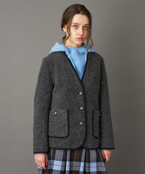 セール】チロリアンニットジャケット（ノーカラージャケット