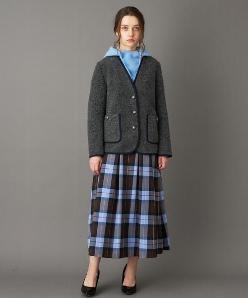 DRESSTERIOR(ドレステリア)の「チロリアンニットジャケット(ノーカラージャケット・レディース・ダークグレー/ブラック・34/36/38)」の3枚目の写真