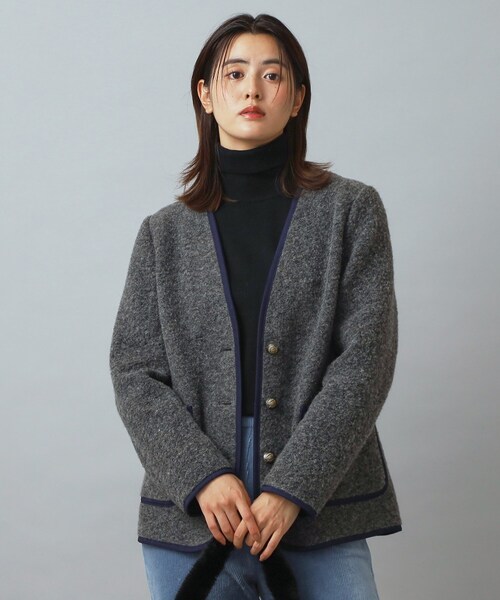 ウールチロリアンジャケット rier ダークグレー ウールチロリアン