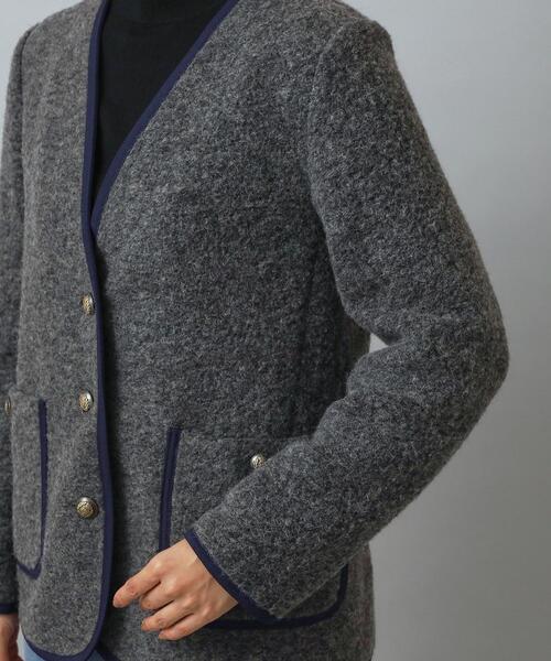 セール】チロリアンニットジャケット（ノーカラージャケット