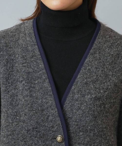 DRESSTERIOR(ドレステリア)の「チロリアンニットジャケット(ノーカラージャケット・レディース・ダークグレー/ブラック・34/36/38)」の9枚目の写真