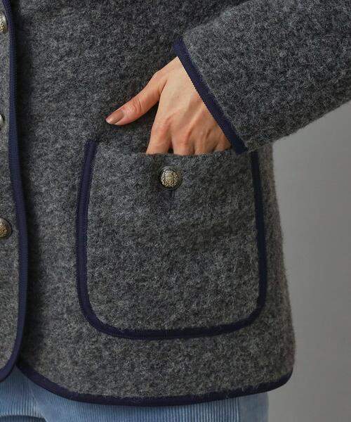 DRESSTERIOR(ドレステリア)の「チロリアンニットジャケット(ノーカラージャケット・レディース・ダークグレー/ブラック・34/36/38)」の10枚目の写真