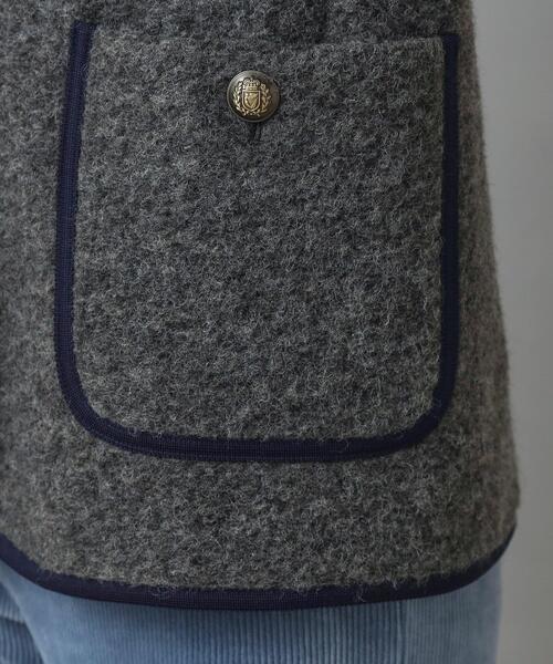 DRESSTERIOR(ドレステリア)の「チロリアンニットジャケット(ノーカラージャケット・レディース・ダークグレー/ブラック・34/36/38)」の11枚目の写真