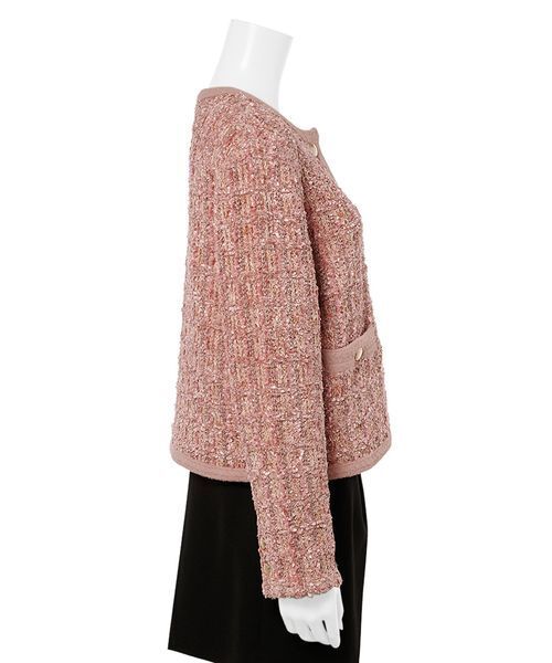 CELFORD（セルフォード）の「ツイードニットジャケット（テーラードジャケット・レディース・ピンク/アイボリー・F）」の6枚目の写真