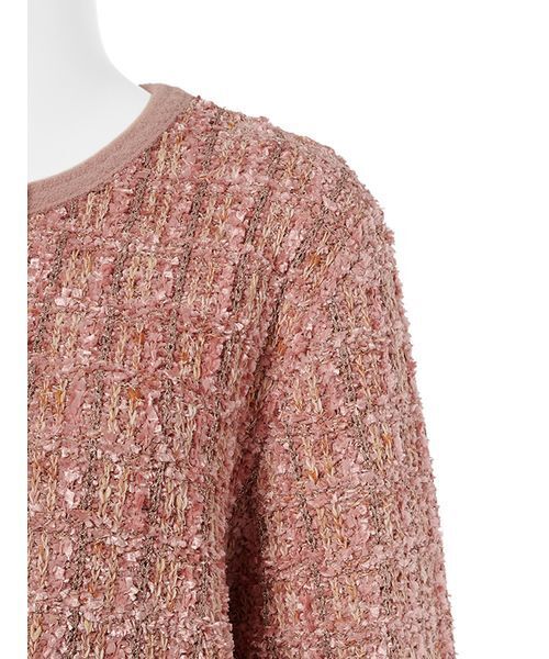 CELFORD（セルフォード）の「ツイードニットジャケット（テーラードジャケット・レディース・ピンク/アイボリー・F）」の8枚目の写真