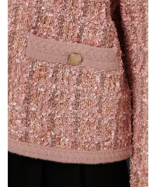 CELFORD（セルフォード）の「ツイードニットジャケット（テーラードジャケット・レディース・ピンク/アイボリー・F）」の10枚目の写真