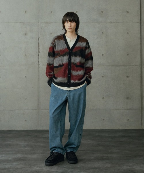 RATTLE TRAP（ラトルトラップ）の「カモフラ風Wジャガードカーディガン（ニット/セーター・メンズ・ネイビー/ボルドー・M/L）」の3枚目の写真