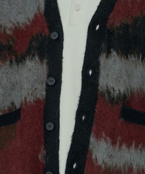 RATTLE TRAP（ラトルトラップ）の「カモフラ風Wジャガードカーディガン（ニット/セーター・メンズ・ネイビー/ボルドー・M/L）」の10枚目の写真