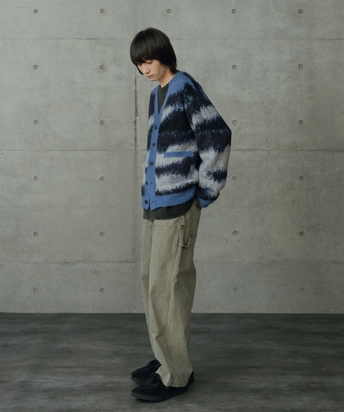 RATTLE TRAP（ラトルトラップ）の「カモフラ風Wジャガードカーディガン（ニット/セーター・メンズ・ネイビー/ボルドー・M/L）」の14枚目の写真