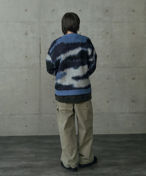 RATTLE TRAP（ラトルトラップ）の「カモフラ風Wジャガードカーディガン（ニット/セーター・メンズ・ネイビー/ボルドー・M/L）」の15枚目の写真