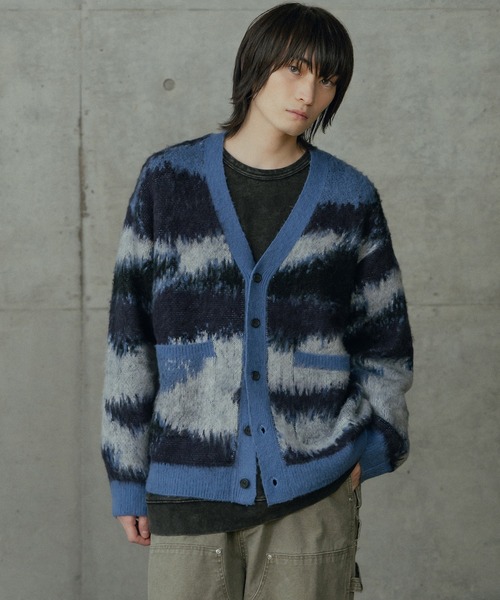 RATTLE TRAP（ラトルトラップ）の「カモフラ風Wジャガードカーディガン（ニット/セーター・メンズ・ネイビー/ボルドー・M/L）」の16枚目の写真