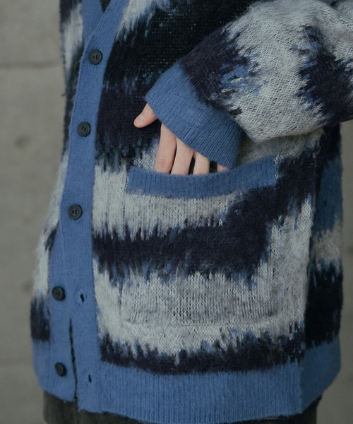 RATTLE TRAP（ラトルトラップ）の「カモフラ風Wジャガードカーディガン（ニット/セーター・メンズ・ネイビー/ボルドー・M/L）」の20枚目の写真