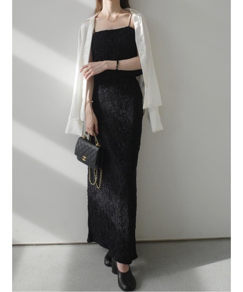 amel（エイメル）の「ベルベットエンブロイダリーセットアップ（つなぎ/オールインワン・レディース・ブラック・FREE）」の10枚目の写真