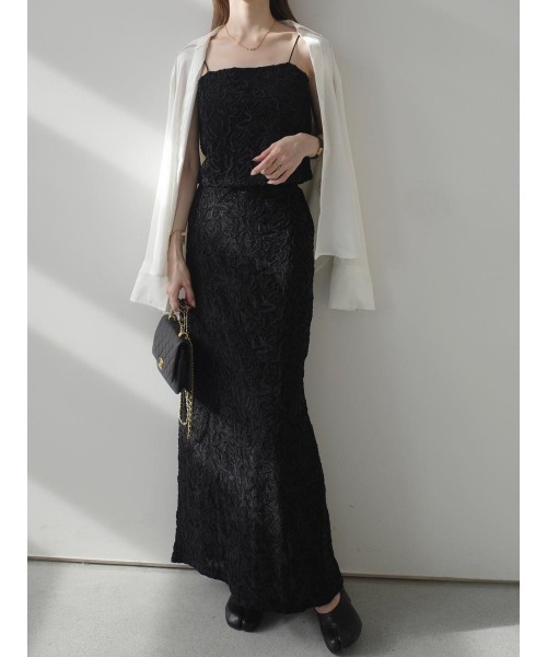 amel（エイメル）の「ベルベットエンブロイダリーセットアップ（つなぎ/オールインワン・レディース・ブラック・FREE）」の8枚目の写真