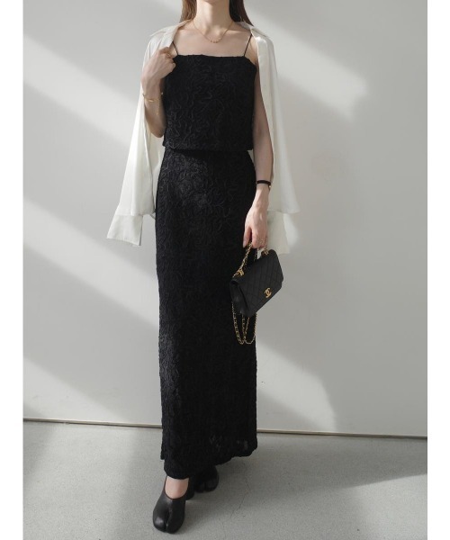 amel（エイメル）の「ベルベットエンブロイダリーセットアップ（つなぎ/オールインワン・レディース・ブラック・FREE）」の12枚目の写真