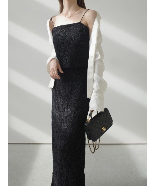 amel（エイメル）の「ベルベットエンブロイダリーセットアップ（つなぎ/オールインワン・レディース・ブラック・FREE）」の11枚目の写真