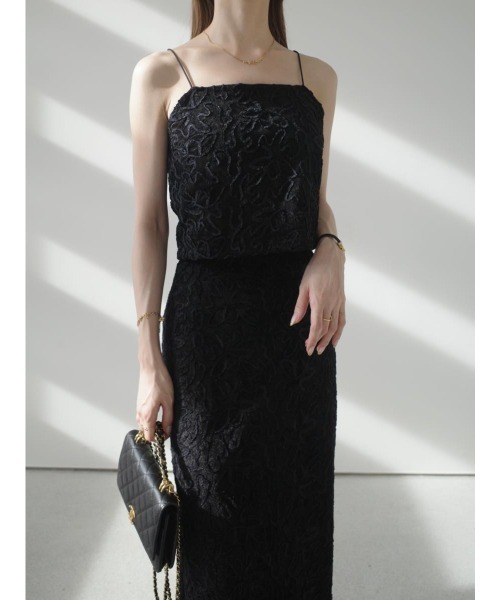 amel（エイメル）の「ベルベットエンブロイダリーセットアップ（つなぎ/オールインワン・レディース・ブラック・FREE）」の15枚目の写真