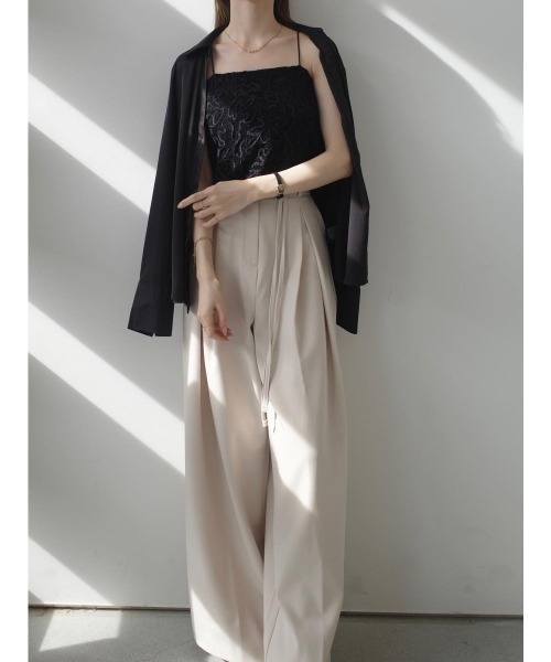 amel（エイメル）の「ベルベットエンブロイダリーセットアップ（つなぎ/オールインワン・レディース・ブラック・FREE）」の6枚目の写真