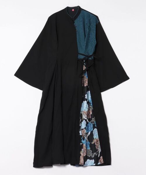 チャイハネ（チャイハネ）の「【チャイハネ】スラミアカシュクールワンピース（ワンピース・レディース・ベージュ/ブラック・FREE）」の2枚目の写真