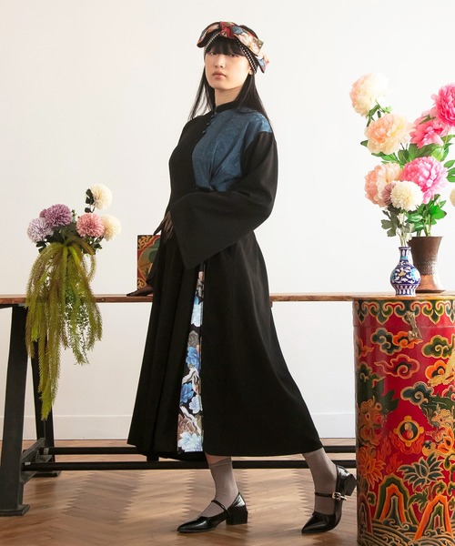 チャイハネ（チャイハネ）の「【チャイハネ】スラミアカシュクールワンピース（ワンピース・レディース・ベージュ/ブラック・FREE）」の8枚目の写真