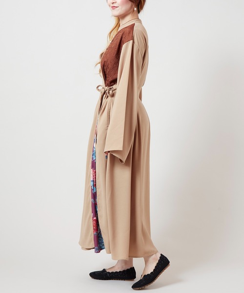 チャイハネ（チャイハネ）の「【チャイハネ】スラミアカシュクールワンピース（ワンピース・レディース・ベージュ/ブラック・FREE）」の7枚目の写真