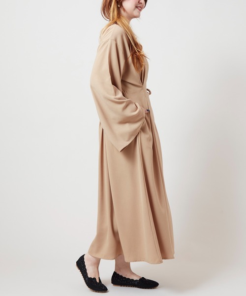 チャイハネ（チャイハネ）の「【チャイハネ】スラミアカシュクールワンピース（ワンピース・レディース・ベージュ/ブラック・FREE）」の11枚目の写真