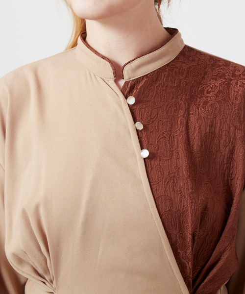 チャイハネ（チャイハネ）の「【チャイハネ】スラミアカシュクールワンピース（ワンピース・レディース・ベージュ/ブラック・FREE）」の15枚目の写真