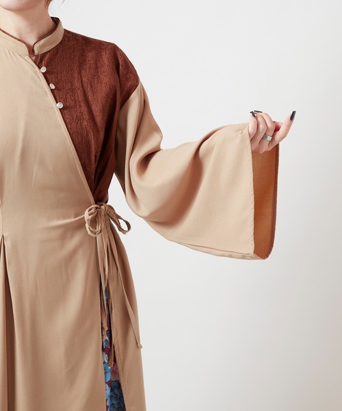 チャイハネ（チャイハネ）の「【チャイハネ】スラミアカシュクールワンピース（ワンピース・レディース・ベージュ/ブラック・FREE）」の18枚目の写真