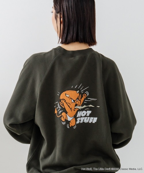 DISCUS(ディスカス)の「【DISCUS×HOT STUFF×Casper】キャラクタープリントスウェットトレーナー メンズ レディース ユニセックス(スウェット・レディース・ホワイト系その他4/ホワイト系その他3/ブラック系その他5/ブラック系その他4/ブラック系その他3/ホワイト系その他5・LARGE/MEDIUM)」の5枚目の写真