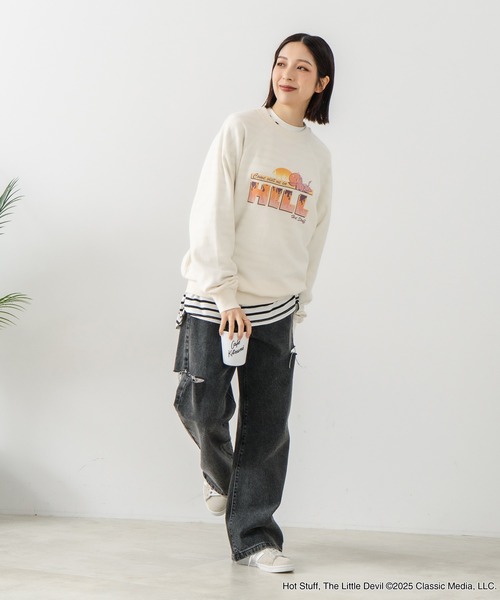 DISCUS(ディスカス)の「【DISCUS×HOT STUFF×Casper】キャラクタープリントスウェットトレーナー メンズ レディース ユニセックス(スウェット・レディース・ホワイト系その他4/ホワイト系その他3/ブラック系その他5/ブラック系その他4/ブラック系その他3/ホワイト系その他5・LARGE/MEDIUM)」の8枚目の写真