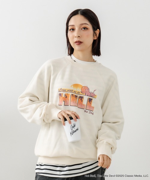 DISCUS(ディスカス)の「【DISCUS×HOT STUFF×Casper】キャラクタープリントスウェットトレーナー メンズ レディース ユニセックス(スウェット・レディース・ホワイト系その他4/ホワイト系その他3/ブラック系その他5/ブラック系その他4/ブラック系その他3/ホワイト系その他5・LARGE/MEDIUM)」の9枚目の写真