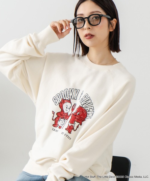DISCUS(ディスカス)の「【DISCUS×HOT STUFF×Casper】キャラクタープリントスウェットトレーナー メンズ レディース ユニセックス(スウェット・レディース・ホワイト系その他4/ホワイト系その他3/ブラック系その他5/ブラック系その他4/ブラック系その他3/ホワイト系その他5・LARGE/MEDIUM)」の22枚目の写真