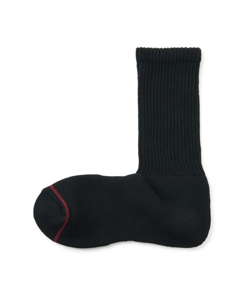 無印良品（ムジルシリョウヒン）の「婦人　足なり直角　あったか綿　厚手靴下（ウール入り・無地）（ソックス/靴下・レディース・グレー/オフホワイト/ブラウン系/ブラック/ダークネイビー/バーガンディー・23-25cm）」の2枚目の写真