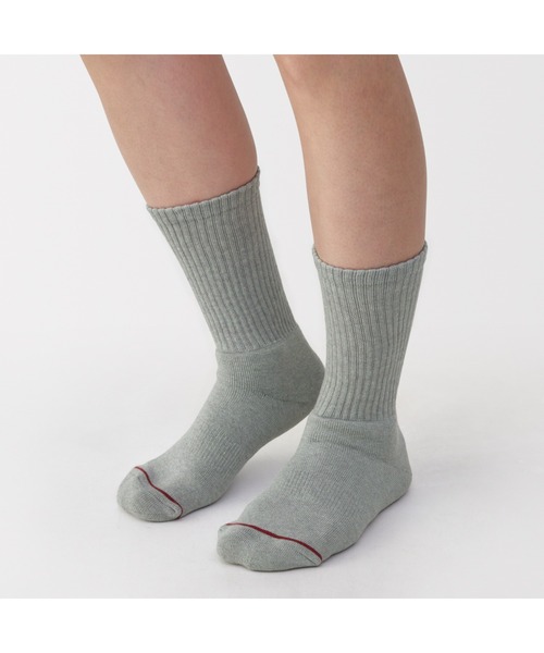 無印良品（ムジルシリョウヒン）の「婦人　足なり直角　あったか綿　厚手靴下（ウール入り・無地）（ソックス/靴下・レディース・グレー/オフホワイト/ブラウン系/ブラック/ダークネイビー/バーガンディー・23-25cm）」の9枚目の写真